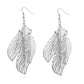 Ethnic retro women's earrings simple hollowed out multi-layered leaf earrings earrings long tassel earrings