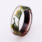 ins retro hand jewelry creative plant resin wood transparent ring