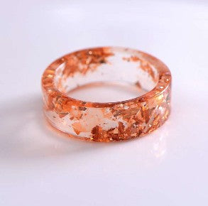 Retro Hand Jewelry Creative Handmade Dried Flower Wafer Transparent Resin Multicolor Ring Popular Jewelry