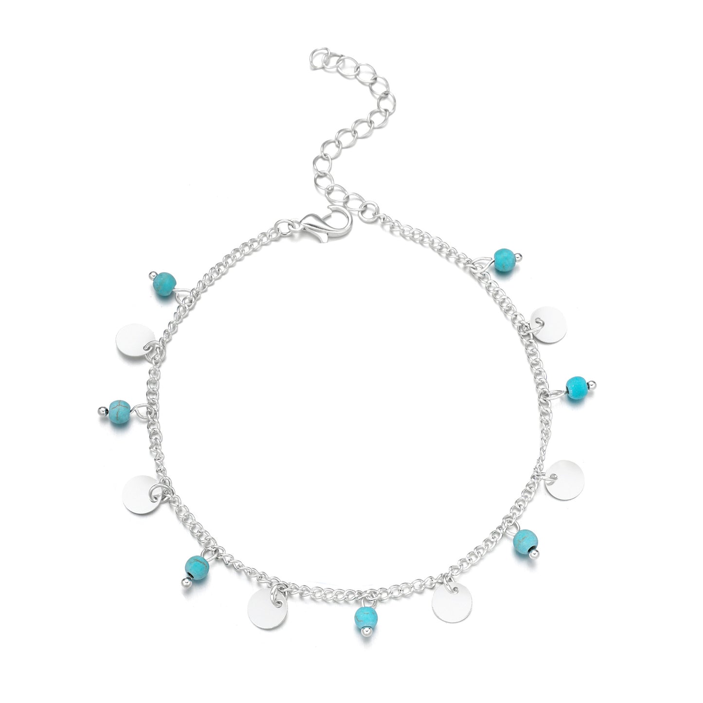 Trade anklets summer all-match popular anklets simple turquoise bead sequin anklets