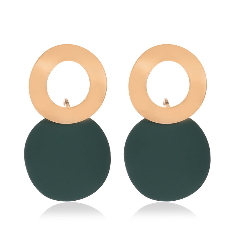 Fashion geometric earrings simple three-dimensional disc earrings earrings personality irregular round earrings women