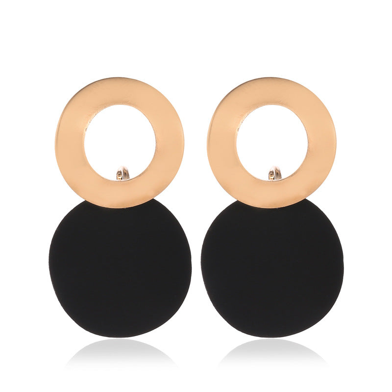 Fashion geometric earrings simple three-dimensional disc earrings earrings personality irregular round earrings women