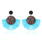 Earrings Fashion Color Diamond Scalloped Tassel Earrings Bohemian Exaggerated Retro Tassel Earrings