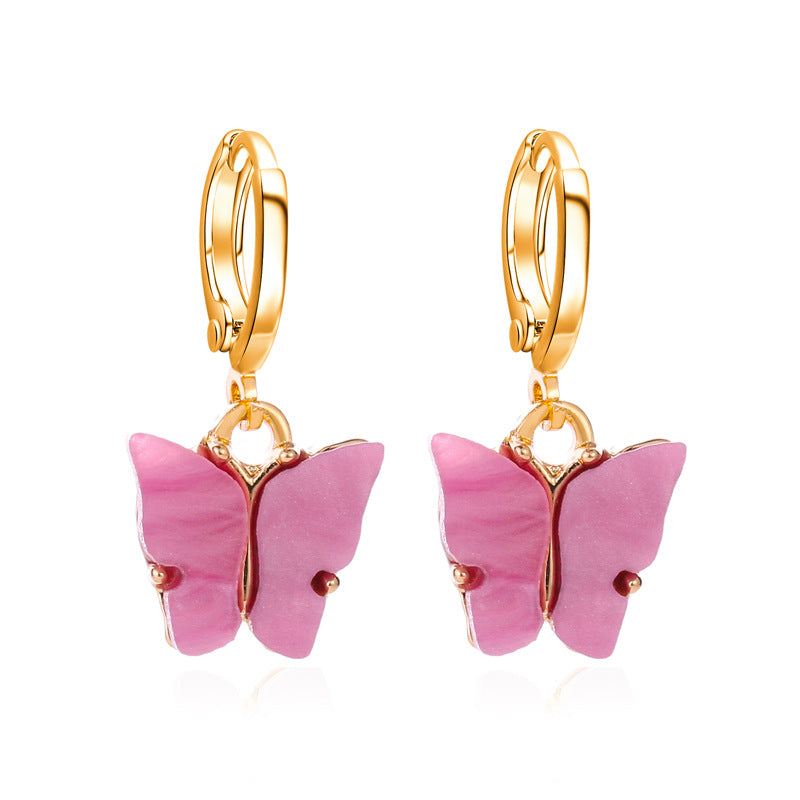 Earrings Fashion Colorful Acrylic Butterfly Earrings Earrings Small Fresh Sweet Colorful Earrings Earrings