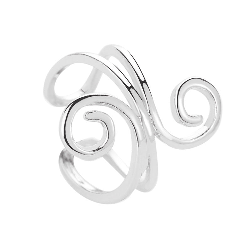 ins fashion ear clip double line personality no ear hole ear bone clip creative geometric spiral earring men and women earrings