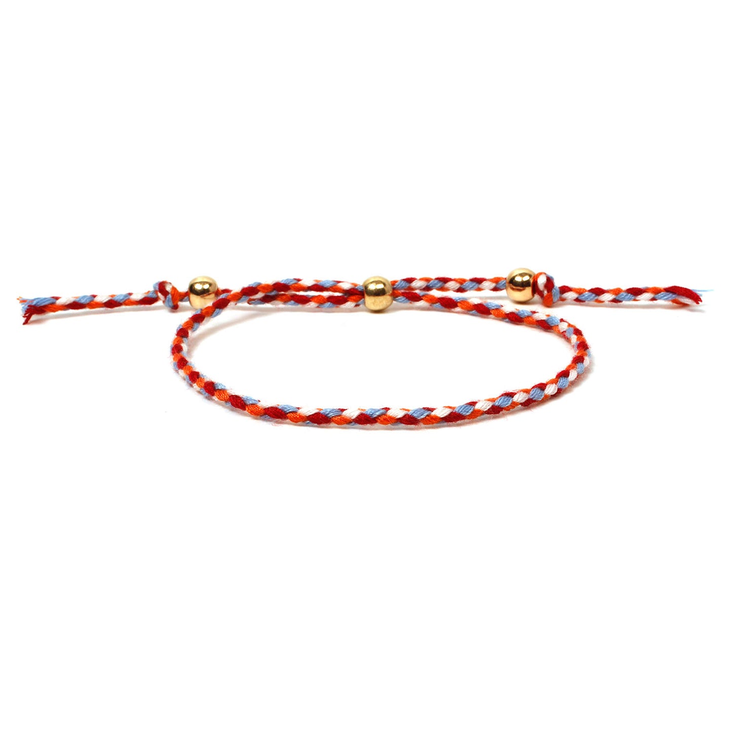 Custom Jewelry Gold Bead Bracelet Women Fashion Handwoven Colorful Thread Hand Jewelry