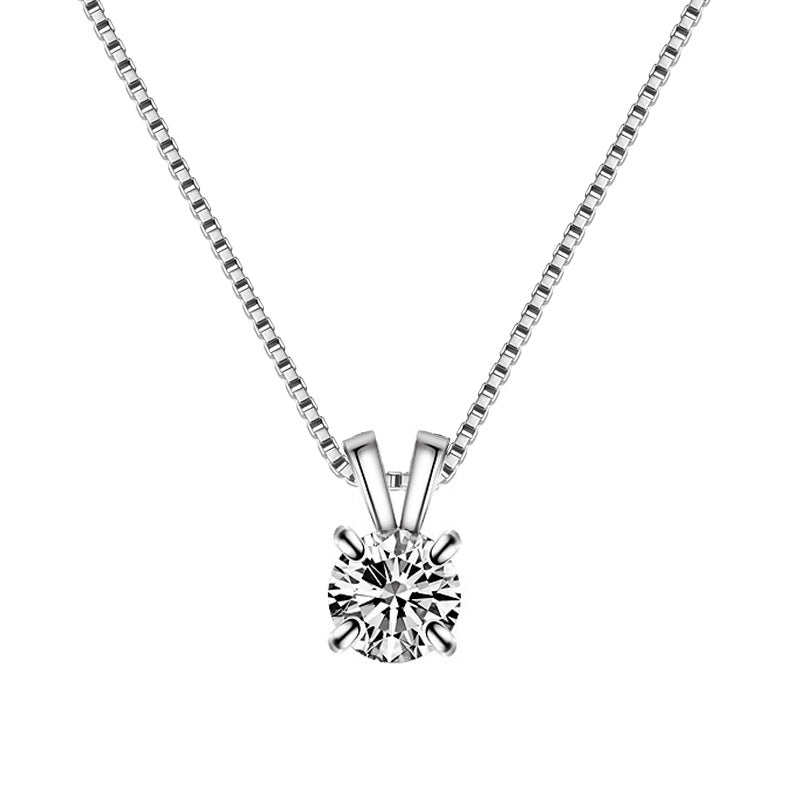 Hearts and Arrows Zircon Pendant Simple Fashion Temperament Girls Four Claws Necklace Jewelry