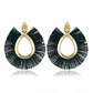 Leaf Tassel Exaggerated Earrings Retro Water Drop Fan-shaped Earrings Fashion Autumn and Winter Earrings