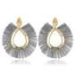 Leaf Tassel Exaggerated Earrings Retro Water Drop Fan-shaped Earrings Fashion Autumn and Winter Earrings