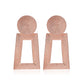 Frosty hollow trapezoidal earrings temperament geometric pendant earrings female square pattern metal earrings