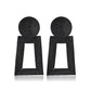 Frosty hollow trapezoidal earrings temperament geometric pendant earrings female square pattern metal earrings