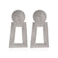Frosty hollow trapezoidal earrings temperament geometric pendant earrings female square pattern metal earrings