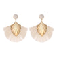 Earrings Bohemian fan-shaped tassel earrings fashion ripple design temperament exaggerated earrings