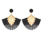 Earrings Bohemian fan-shaped tassel earrings fashion ripple design temperament exaggerated earrings