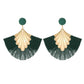 Earrings Bohemian fan-shaped tassel earrings fashion ripple design temperament exaggerated earrings