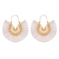 Ethnic tassel earrings retro exaggerated fan-shaped lace pattern earrings earrings earrings
