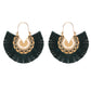 Ethnic tassel earrings retro exaggerated fan-shaped lace pattern earrings earrings earrings