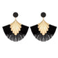Earrings Bohemian fan-shaped tassel earrings fashion ripple design temperament exaggerated earrings