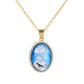 Creative Handmade Jewelry ETSY Blue Sky White Cloud Eagle Pendant Water Drop Shaped Resin Necklace