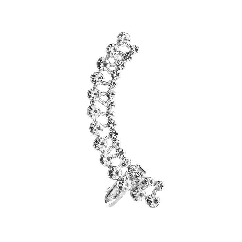 Earrings Temperament Diamond Butterfly Flower Single Crystal Ear Clip Hipster Catwalk Night Stud Earrings