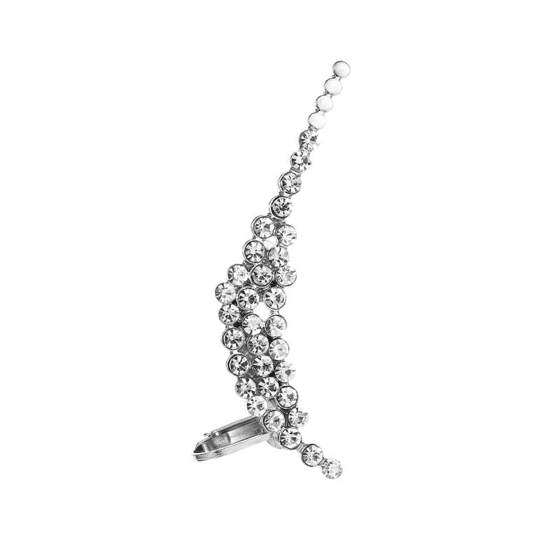 Earrings Temperament Diamond Butterfly Flower Single Crystal Ear Clip Hipster Catwalk Night Stud Earrings