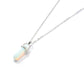 Fashion Agate Hexagon Pillar Pendant Necklace Simple Clavicle Chain Jewelry