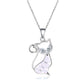 Necklace Personality Hollow Diamond Kitten Clavicle Chain Sweet Opal Cat Pendant