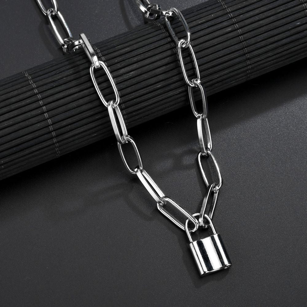 Jewelry Simple Punk Lock Pendant Necklace Fashion Personality Ladies Necklace