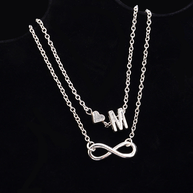 Heart 26 Letter Alloy Anklet Fashion Ladies Anklet Bracelet Multi-set Decoration