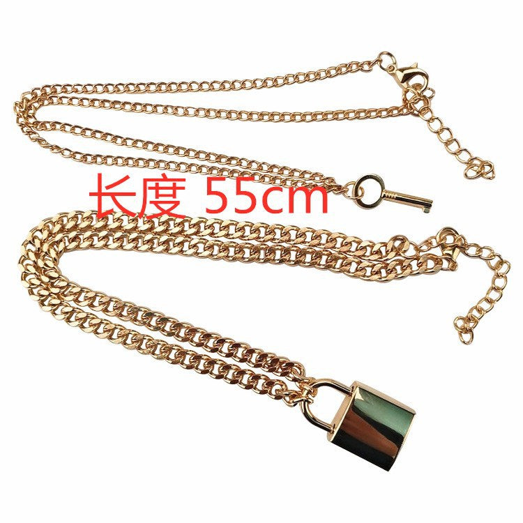 Accessories Necklace Personality Men and Women Geometric Key and Lock Matching Pendant Necklace Necklace