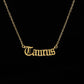Fashion Personality Creative Item Jewelry Old English Cut Zodiac Necklace Straight