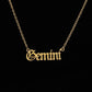 Fashion Personality Creative Item Jewelry Old English Cut Zodiac Necklace Straight