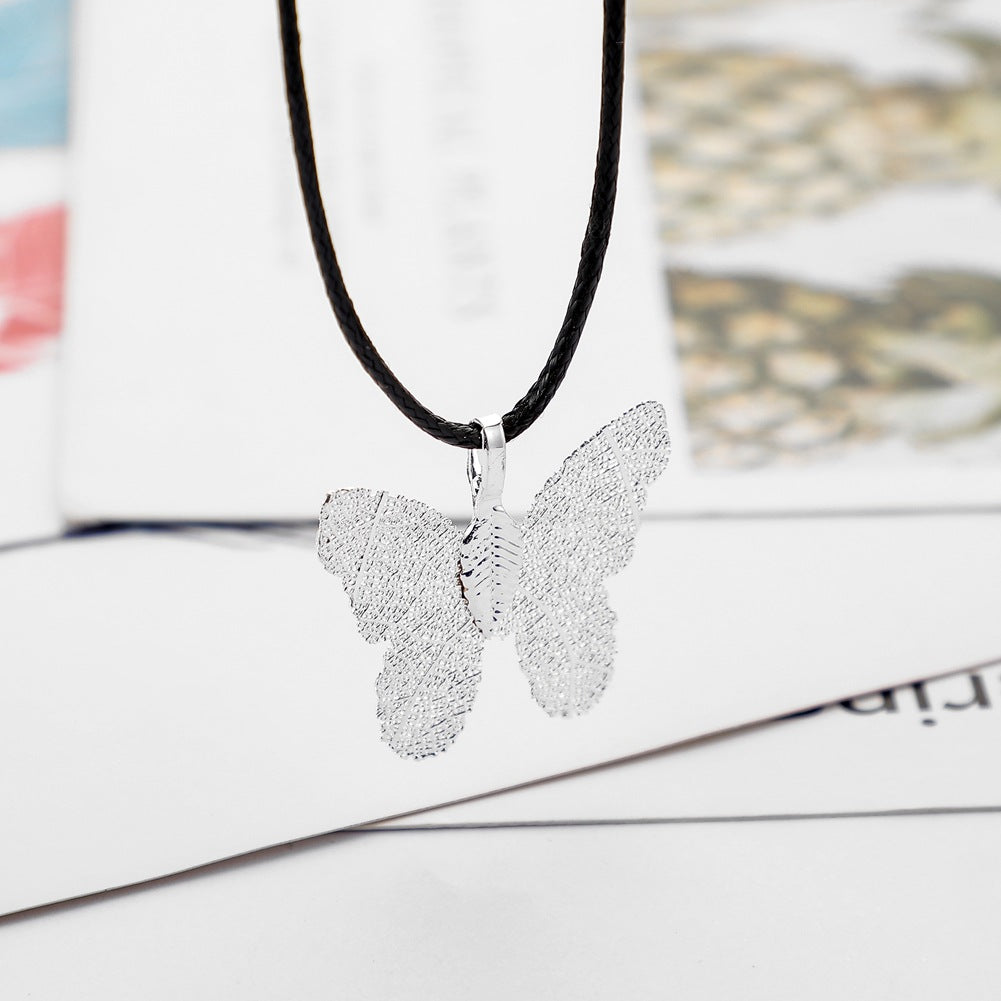 Creative Personality Necklace Painted Butterfly Plating Leaf Jewelry