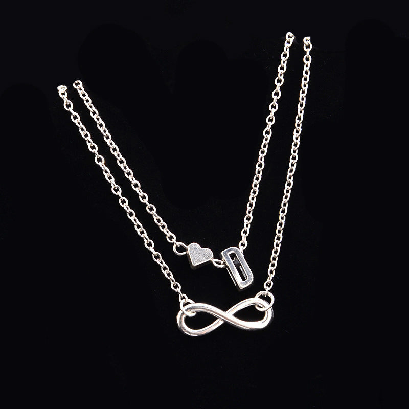 Heart 26 Letter Alloy Anklet Fashion Ladies Anklet Bracelet Multi-set Decoration