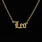 Fashion Personality Creative Item Jewelry Old English Cut Zodiac Necklace Straight
