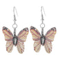 Creative Personality Painted Butterfly Real Leaf Specimen Pendant Earrings Necklace Women's Set