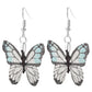 Creative Personality Painted Butterfly Real Leaf Specimen Pendant Earrings Necklace Women's Set