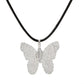 Creative Personality Gold-plated Butterfly Real Leaf Specimen Pendant Earrings Clavicle Necklace Set