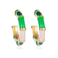 Fashion Earrings Creative Colorful C-shaped Stud Earrings Fashion Metal Bamboo Oil Drip Earrings