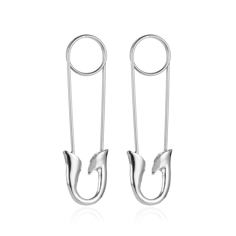 Fashion Earrings Creative Simple Versatile Pin Earrings Female Cold Personality Exaggerated Paper Clip Earrings