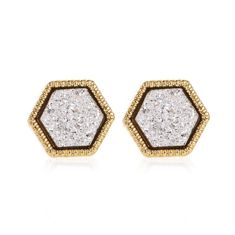 Harajuku Earrings Gypsophila Frosted Earrings Women's Symphony Hexagonal Starry Sky Earrings Accessories