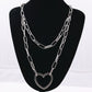 Necklace Jewelry Personality Punk Hip-Hop Alloy Peach Heart Multi-layer Thick Chain Sweater Chain Necklace Female