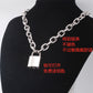 Personality Punk Hip-Hop Jewelry Lock Double Thick Chain Sweater Chain Geometric Retro Necklace