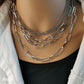 Jewelry Personality Geometric Layer Creative Necklace Women's Retro Punk Multi-layer Mix and Match Chain Necklace