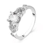 Temperament Diamond Feather Ring Leaf Zircon Ring Ladies Bridal Jewelry