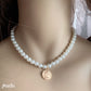 Jewelry Retro Scallop Lock Shaped Bead Necklace Temperament Simple Geometric Pearl Shell Necklace Female