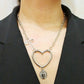 Jewelry Exaggerated Hollow Peach Heart Hollow Cross Virgin Mary Pendant Necklace Female