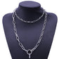 Necklace Retro Punk Exaggerated Thick Chain Necklace Women's Multilayer Hip Hop Lock Necklace Sweater Chain