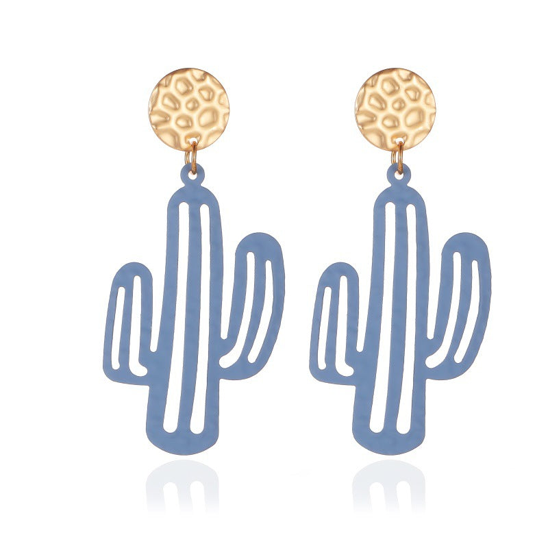 Popular Earrings Temperament Net Red Cute Cactus Earrings Harajuku Personality Exaggerated Cartoon Earrings Female