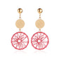 Creative net red same style wooden earrings femininity long geometric hollow woven earrings earrings